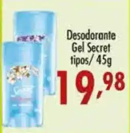 Confiança Supermercados Desodorante gel secret tipos oferta