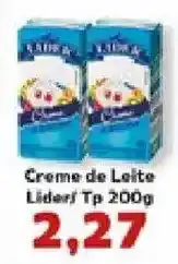 Supermercados Tauste Creme de Leite Lider oferta