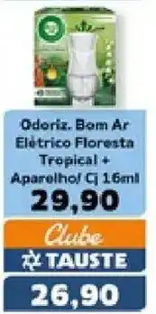 Supermercados Tauste Odoriz. Bom Ar Elétrico Floresta Tropical + Aparelho Cj 16ml oferta