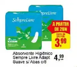 Negreiros Absorvente Higiênico Sempre Livre Adapt Suave S/ Abas c/8 oferta