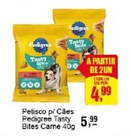 Negreiros Petisco p/ Cães Pedigree Tasty Bites Carne oferta