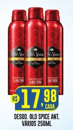Casagrande Supermercados Desod. old spice ant. vários 250ml oferta