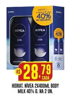 Casagrande Supermercados Hidrat. nivea 2x400ml body milk 40% d. na 2 un. oferta