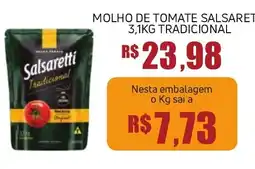 Economart Atacadista molho de tomate salsaretti tradicional oferta