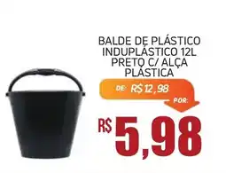 Economart Atacadista balde de plástico induplástico 12l preto c/ alça plástica oferta