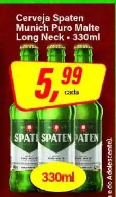 Rede Supermarket Cerveja Spaten Munich Puro Malte Long Neck oferta