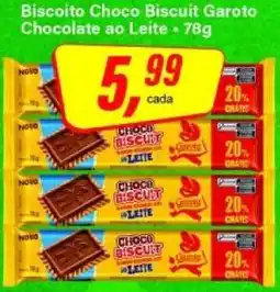 Rede Supermarket Biscoito Choco Biscuit Garoto Chocolate ao Leite oferta