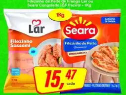 Rede Supermarket Filezinho de Peito de Frango Lar ou Seara Congelado IQF Pacote oferta