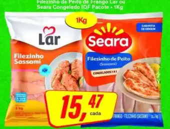 Rede Supermarket Filezinho de Peito de Frango Lar ou Seara Congelado IQF Pacote oferta