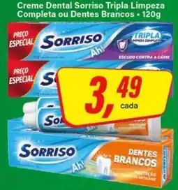 Rede Supermarket Creme Dental Sorriso Tripla Limpeza Completa ou Dentes Brancos oferta