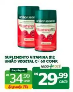 Nidobox Suplemento vitamina b12 união vegetal c/ 60 comp oferta
