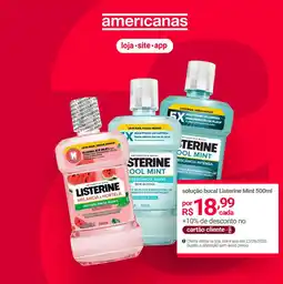 Lojas Americanas solução bucal listerine mint oferta