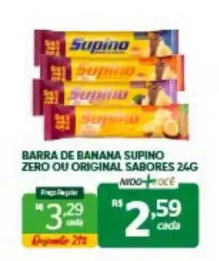 Barra de banana supino zero ou original sabores