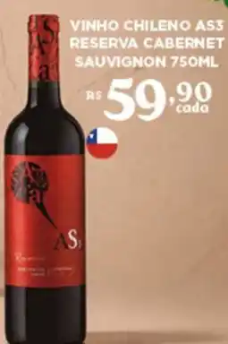 Bahamas Supermercados vinho chileno as3 reserva cabernet sauvignon oferta