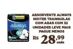 Bahamas Supermercados Absorvente always noites tranquilas com abas oferta