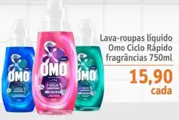 Sonda Lava-roupas líquido Omo Ciclo Rápido fragrâncias oferta