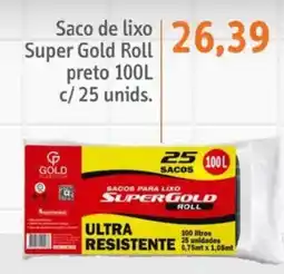 Sonda saco de lixo super gold roll preto oferta