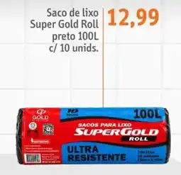 Sonda saco de lixo super gold roll preto C/ 10 unids oferta