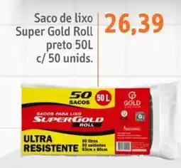 Sonda saco de lixo super gold roll preto oferta