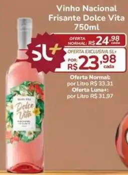 Super Luna Vinho Nacional Frisante Dolce Vita oferta