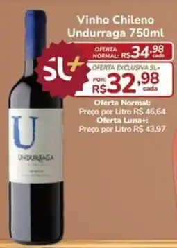 Super Luna Vinho Chileno Undurraga oferta