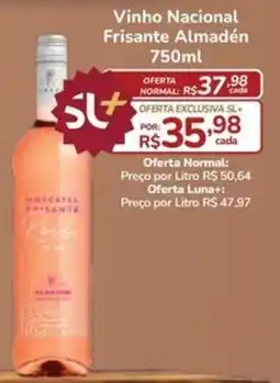 Super Luna vinho nacional frisante almadén oferta