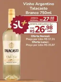 Super Luna Vinho Argentino Talacasto Branco oferta