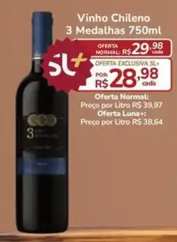 Super Luna Vinho Chileno 3 Medalhas oferta