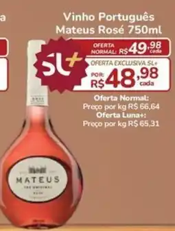 Super Luna Vinho Português Mateus Rosé oferta