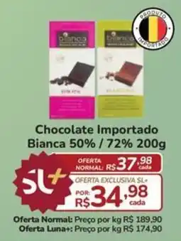Super Luna Chocolate importado bianca 50% / 72% 200g oferta