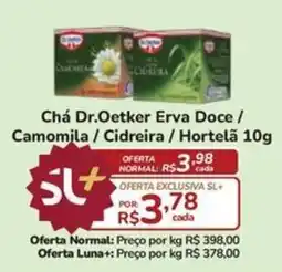 Super Luna Chá Dr.Oetker Erva Doce / Camomila / Cidreira / Hortelã oferta