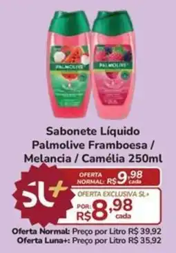Super Luna Sabonete Líquido Palmolive Framboesa / Melancia / Camélia 250ml oferta