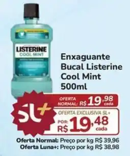 Super Luna Enxaguante Bucal Listerine Cool Mint oferta