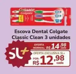 Super Luna Escova Dental Colgate Classic Clean 3 unidades oferta