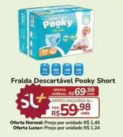 Super Luna Fralda Descartável Pooky Short oferta