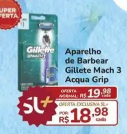 Super Luna Aparelho de Barbear Gillete Mach 3 Acqua Grip oferta