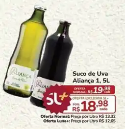 Super Luna Suco de Uva Aliança 1, 5L oferta