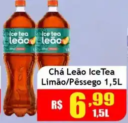 Supermercado Kibe Chá Leão icetea limão/pêssego oferta