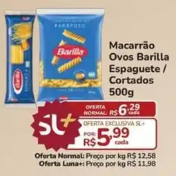 Super Luna Macarrão Ovos Barilla Espaguete / Cortados oferta