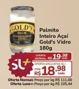 Super Luna Palmito Inteiro Açaí Gold's Vidro oferta