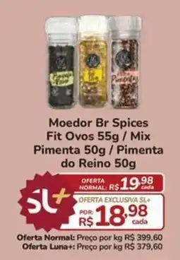 Super Luna Moedor br spices fit ovos 55g / mix pimenta 50g / pimenta do reino 50g oferta