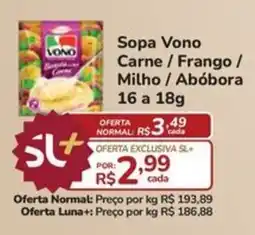 Super Luna Sopa Vono Carne / Frango / Milho / Abóbora oferta