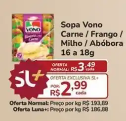 Super Luna Sopa Vono Carne / Frango / Milho / Abóbora oferta
