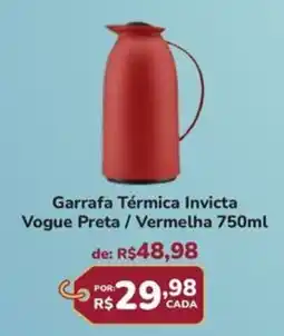 Super Luna Garrafa Térmica Invicta Vogue Preta / Vermelha oferta