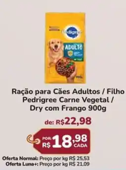 Super Luna Ração para Cães Adultos / Filho Pedrigree Carne Vegetal / Dry com Frango oferta