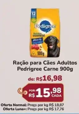 Super Luna Raçao para Cães Adultos Pedigree Carne oferta