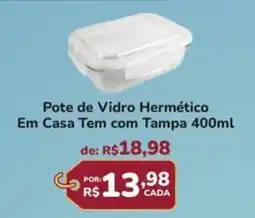 Super Luna Pote de Vidro Hermético Em Casa Tem com Tampa 400ml oferta