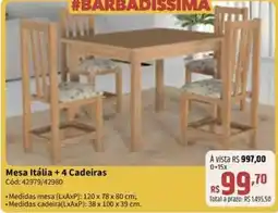 Deltasul Mesa itália +4 cadeiras oferta