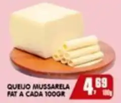 Higa's Supermercado Queijo mussarela fat a cada 100gr oferta