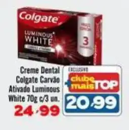 Rede Top Creme Dental Colgate Carvão Ativado Luminous White oferta